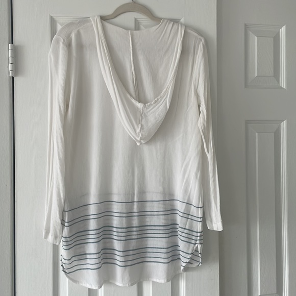 Billabong white gauze tunic hooded top - Picture 3 of 4